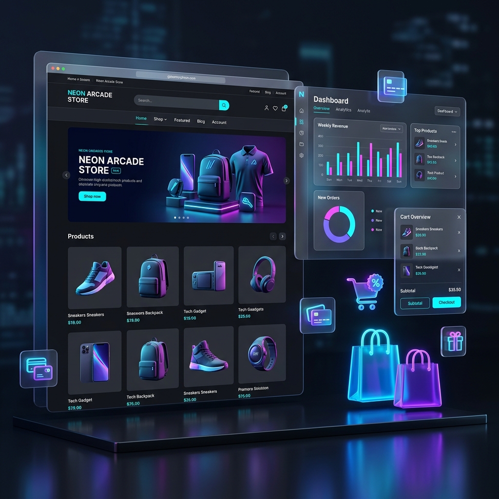 WordPress Shopify E-commerce Mockup