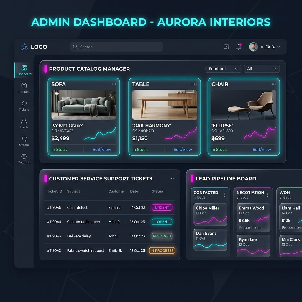 Veloxia Admin Portal Mockup